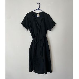 Black ‘wrk-shp’ Wrap Dress